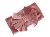 SYGA 1 Piece Velvet Bow Shape Baby Head Band_Leather Pink_19.5 * 11cm
