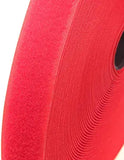 SYGA Nylon Double Sided Wellkro Tape, Hook and Lock Tape, Sew-on Power Wire Management Fastening Tape Cable Tie for Interlocking, Apparel, Home Textile, Industrial Use and More- 25 m x 15 mm (Red)