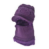 SYGA Women Balaclavas Hat Beanie Snow Ski Winter Knit Velvet Neck Scarf Hiking Sports for Autumn Winter, Free Size