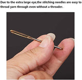 SYGA Large-Eye Needles Stainless Steel Yarn Knitting Weaving Stringing Sewing Needles Darning Needle Crafting Crochet Projects - 15 Pieces, Gold and Silver