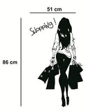 SYGA Shopping Lady, Girl Wall Art Wall Stickers