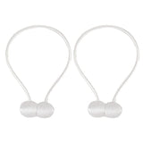 SYGA 2Pcs Magnetic Curtain Tiebacks Clip Rope Holdbacks Classy Decorative Pearl Holder Buckles for Home Hotel Window Draperies Rope Ties Office Living Bedroom Decoration- White
