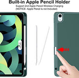 SYGA Cases for iPad Air 4 10.9 Inch A2316 A2324 A2325 A2074 Flip Cover with Pencil Holder, Dark Green