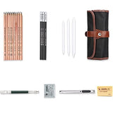 SYGA 29 PCS Artist Pencil Set with Sketch Pencils Charcoal Pencils Graphite Pencil in Canvas Bag