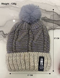 SYGA Winter Woolen Cap for Kids with Faux Fur Bobble Pom Pom and Braided Lining, Suitable for 5-13 Years