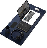 SYGA Desk Pad Protector Waterproof PU Desk Mat Blotters on Desktop Laptop Computer Gaming Keyboard Mouse Pad Non-Slip Desk Writing Mat Cover for Office & Home, Blue & Yellow - 60x30 cm