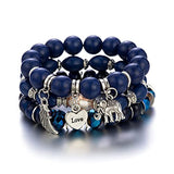 SYGA Bohemia Multilayer Bracelet, Retro Bracelet Set, Elastic Tassel Bracelet, Stackable Bracelet for Boy and Girl, Party, Holiday, Beach Accessories