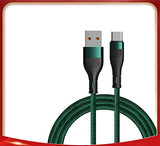 SYGA USB Type-C to USB-A 2.0 Male Cable, 6A - 3.3 Feet (1 Meter) - Green