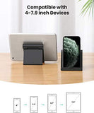 SYGA Portable Foldable Cell Phone Stand, Multi Angle Adjustable Mobile Stand for All Smartphones, Android, Samsung, Xiaomi, OnePlus, Tablet, Mobile Stand for Table, Office, Gift, Bed (Black)