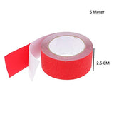 SYGA Non Slip Safety Grip Tape for Stairs Steps 2.5 cm Wide and 5 Meter Long - Indoor Outdoor Non Skid Friction Abrasive Adhesive_Red