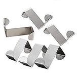 SYGA Set of 6 Over Door Rack Heavy Duty Reversible Brushed Stainless Steel Hook (5cmx2.5cm)