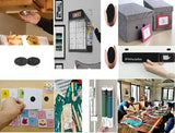 SYGA Self Adhesive Dot Tape, 2cm Sticky Glue Back Coins Clear Dots Hook and Loop Tapes, Nylon Coins for Classroom, Office, Wall Decor, Carpet Grip, Hanging, Home and Kitchen- Black, 100 Pairs