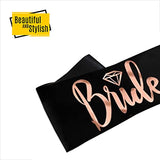 SYGA Bride to Be Sash Black Bachelorette Sash Bridal Shower Sash/Bachelorette Party Supplies/Spinster Party Sash- Black Gold