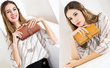 Syga PU Leather Hand Grip Wallet with Snap for Women, Yellow