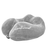 Syga Memory Foam, Velvet Travel Head, Neck Adjustable Providing 360-Degree Chin Support Head Rest Pillow (Grey)