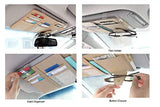 SYGA Leather Car Visor Organizer Sun Shade CD Holder Card Storage Pouch Bag Multi-Functional Organizer(Beige)