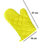 SYGA Set of 2 Oven Heat Resistant up to 320° F /160° C Kitchen Gloves Cotton & Polyester Quilted Baking Gloves(Yellow)