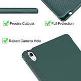 SYGA Cases for iPad Air 4 10.9 Inch A2316 A2324 A2325 A2074 Flip Cover with Pencil Holder, Dark Green
