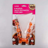 SYGA 8 Nozzles Sacco Pastry Cake Decorator Icing Bag (Orange)