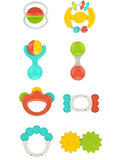 SYGA 8 Pcs Niyon Colored Different ShapesBaby Rattle Toys