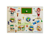 SYGA Educational Wooden Classroom Shapes,Puzzle Shape Learning Toy