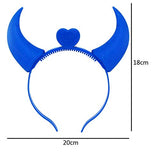SYGA LED Flashing Light Up Devil Pattern Crowns Headband Hair Band Headdress for Party Decoration Party Caps(Blue)