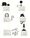 SYGA Set Of 6 Decorative Beautiful Modern Art kids Room Switch Board Stickers (Black)