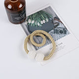 SYGA 2Pcs Magnetic Curtain Tiebacks Clip Rope Holdbacks Classy Decorative Pearl Holder Buckles for Home Hotel Window Draperies Rope Ties Office Living Bedroom Decoration- Simple Golden