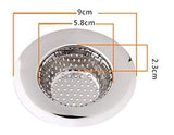 SYGA Stainless Steel Sink Strainer Basket with Handle 11cm/4.33inch Large Wide Rim Anti Clogging Mesh Drain Filter Vegetable Hair Catcher Drain Cover for Most Bathroom Kitchen Home Sinks Drain-Silver