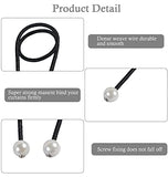 SYGA 2Pcs Curtain Tiebacks 46cm Curtain Clip Rope Holdbacks Classy Decorative Pearl Holder Buckles for Home Hotel Window Draperies Rope Ties Office Living Bedroom Decoration- Pack of 2, Black