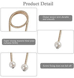 SYGA 2Pcs Curtain Tiebacks 46cm Curtain Clip Rope Holdbacks Classy Decorative Pearl Holder Buckles for Home Hotel Window Draperies Rope Ties Office Living Bedroom Decoration- Pack of 2, Beige