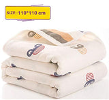 Syga Baby's 6 Layer Muslin Cotton Stroller Cover Swaddle Wrap Receiving Blanket (110, Mickey Face)