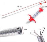 SYGA Drain Sink Snake Clog Cleaning Accessories, Spring Pipe Cleaner Hooks, Multifunctional Stick Cleaning Claw, Sewer Dredging Hair Purifier Extraction Tool for Kitchen, Bathtub, Shower and Sink-90cm