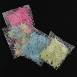 Syga PVC Vinyl 3cm Stars Luminous Patch 100pcs Fluorescent PP Plastic 3D Fluorescent Luminous Stereo Wall Stickers (Light Green)