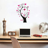 Syga PVC Vinyl Royal Tree Wall Clock Stickers (Pink, 35 cm x 17 cm x 5 cm)