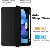 SYGA Cases for iPad Pro 12.9 Inch 2020 (5th/4th Gen) Flip Cover with Pencil Holder, Black