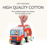 SYGA Large Size 4 Pcs Square and Triangle Shaped 6 Wheels Pullback Cloth Car