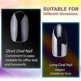 SYGA Oval False Nails and Glue Bottle Professional Brush On Nail Tip Glue for Press On Nails Fake Nails Long Lasting Press On Nails for Women and Girls- Transparent, 500 pieces