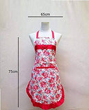 SYGA Rose Design Kitchen Apron with Random Lace Color(Red)