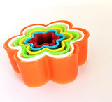SYGA Scallop Flower Cookie and Biscuit Cutters, Assorted Sizes, Bright Colors, 6-Piece Set (6 Pcs)