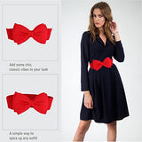 SYGA Women Bow Waist Band Elastic Pu Leather Fashionable Waist Belt for Girls 60-80cm Retro Ladies Waist Belt For Jeans Short & Long Dress Skirt Sweater Shirt