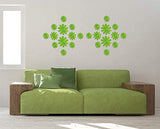 DIY 24 Pcs/Lot 3D Green Color Beautiful Flowers Decorative Wall Stickers