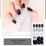 SYGA Press on Gel Nails 30 Pcs With Double Sided Jelly Adhesive Nail Glue Nail Filer, Fake Nails Long Lasting Press, Ready made Nails. (FakeNails-F635-20)