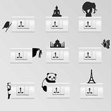 Syga Beautiful PVC Vinyl Modern Art Kids Room Switch Board Stickers (Black, Standard) Set of 9
