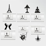 SYGA Set of 6 Decorative Beautiful Modern Art Kids Room Switch Board Stickers