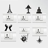 SYGA Set of 6 Decorative Beautiful Modern Art Kids Room Switch Board Stickers