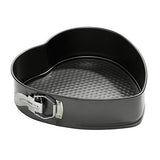 SYGA Teflon Coated Carbon Steel Spring Form Heart Shape Cake Moulds for Baking Non-Stick Cake Tins/Pan/Trays for Oven, and Cooker with Removable Base Size 19/21/23/25/28 cm