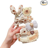 SYGA 10pcs Hair Clip For Girl Alligator Teeth Hair Accessory Artificial Macaron Pearl Hair Barrettes Hairpins, Hair Clips Styling Accessories for Women Ladies Girls - Beige Bow