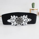 SYGA Women's Diamante Buckle Stretchy PU Leather Cinch Belt, (Pack of 1)