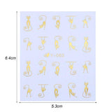 SYGA Gel Abstract Nail Art Water Transfer Decals Metallic Stickers (Gold, Silver) - 30 Sheets